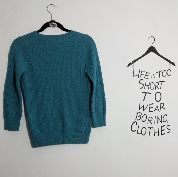 Lovely BananaRepublic teal cashmere sweater, M - Picture 5 of 6
